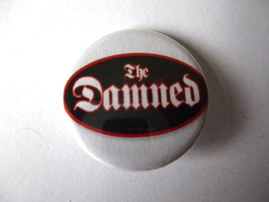 THE DAMNED oval logo punk badge