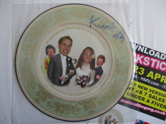 KUNT & THE GANG fucksticks 7" pic disc - /EX signed