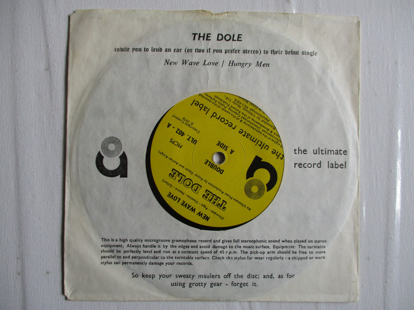 THE DOLE new wave love VG VG