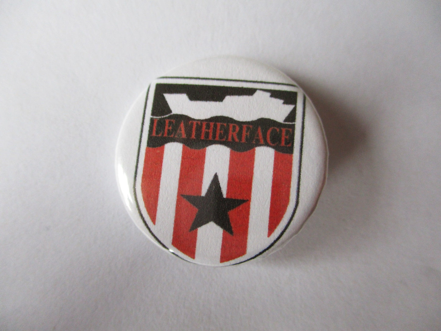 LEATHERFACE punk badge