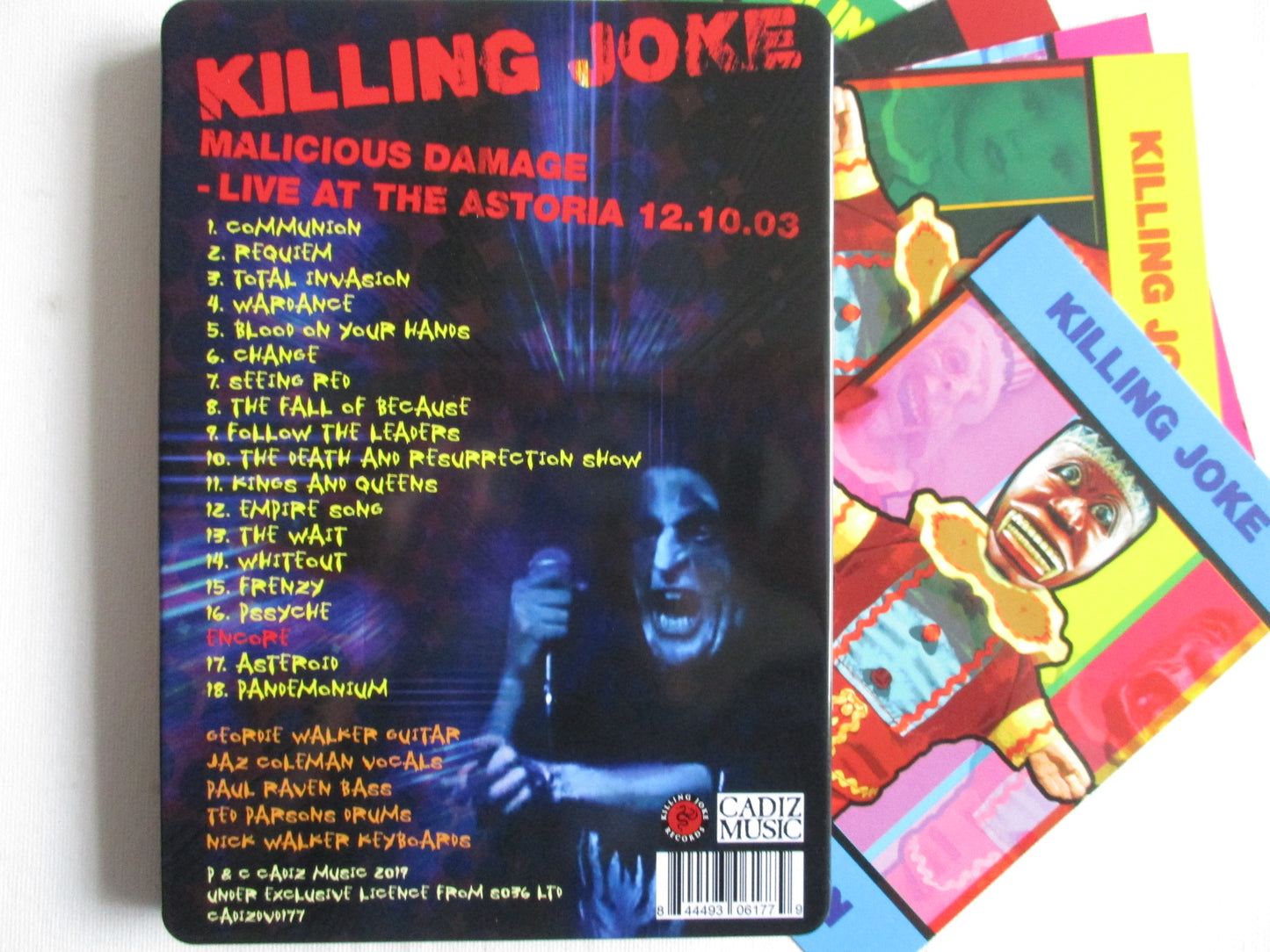 KILLING JOKE malicious damage , astoria 2003 DVD TIN BOX