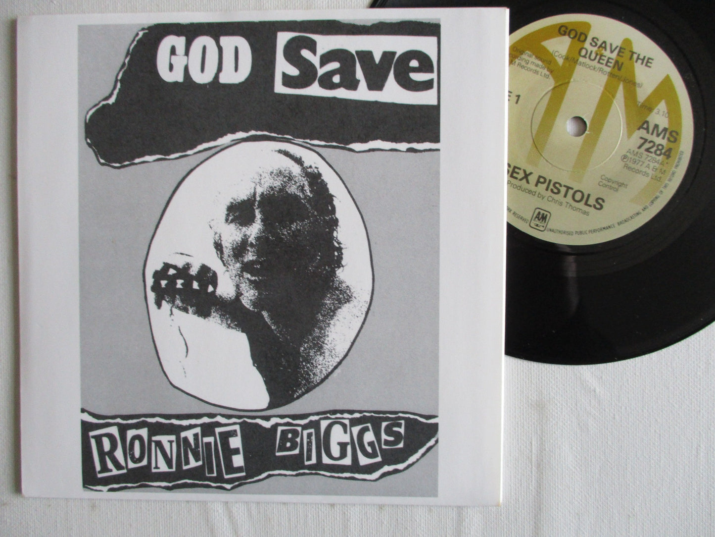 SEX PISTOLS god save the queen 7" repro BANNED sleeve