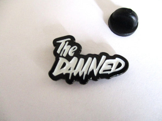 THE DAMNED punk METAL BADGE b&w