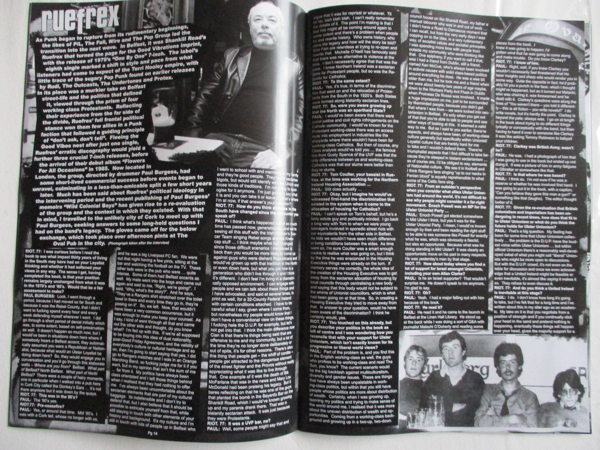 RIOT 77 fanzine NEW with Claimed Choice , Ruefrex , An Slua