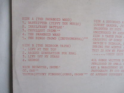 PATRIK FITZGERALD the paranoid ward 12" EP VG+ F+