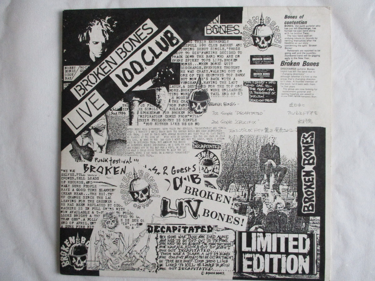 BROKEN BONES live at the 100 club LP VG EX