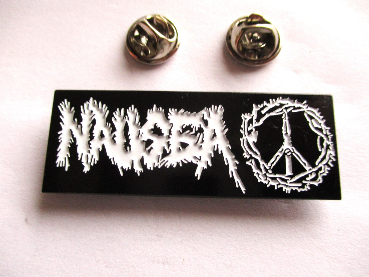 NAUSEA hardcore punk metal badge . XL size .