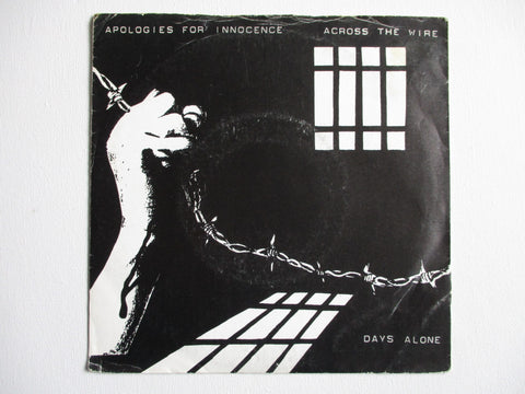 APOLOGIES FOR INNOCENCE across the wire 7" (post punk) G EX