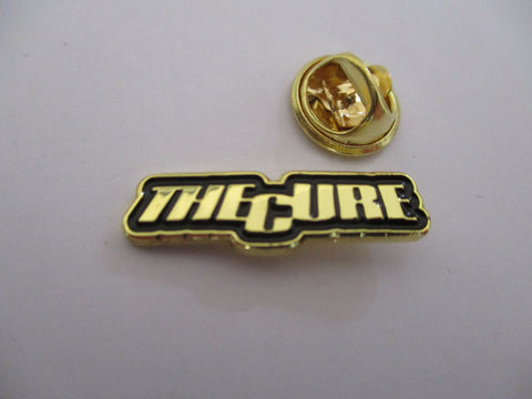 THE CURE post punk METAL BADGE (gold)