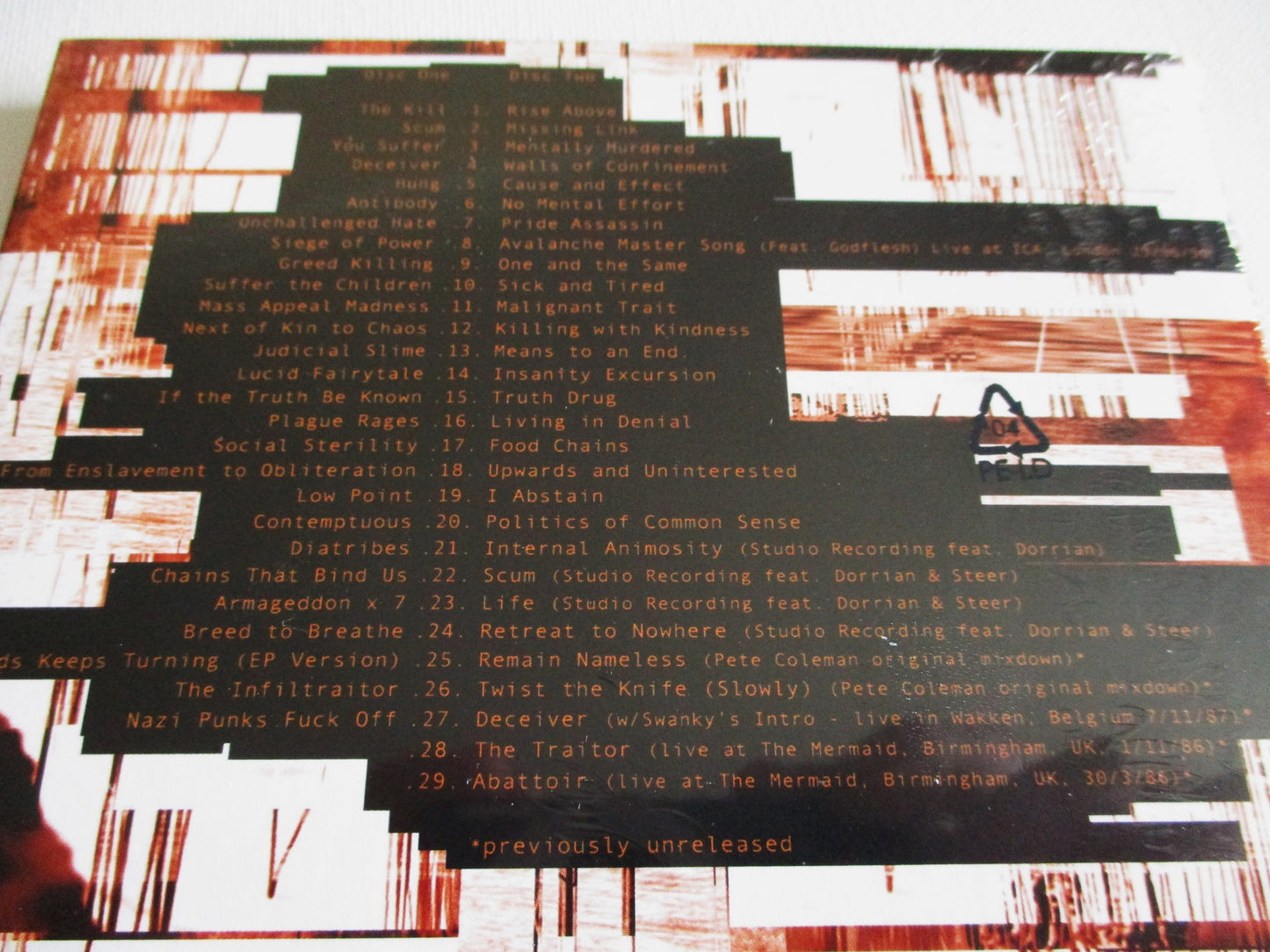 NAPALM DEATH noise for music's sake 2CD