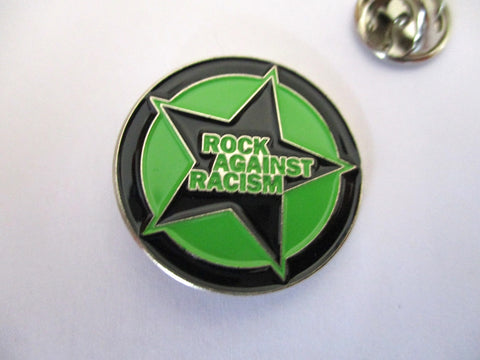 ROCK AGAINST RACISM PUNK METAL BADGE (green)