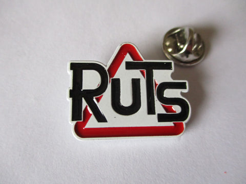 THE RUTS logo PUNK METAL BADGE white