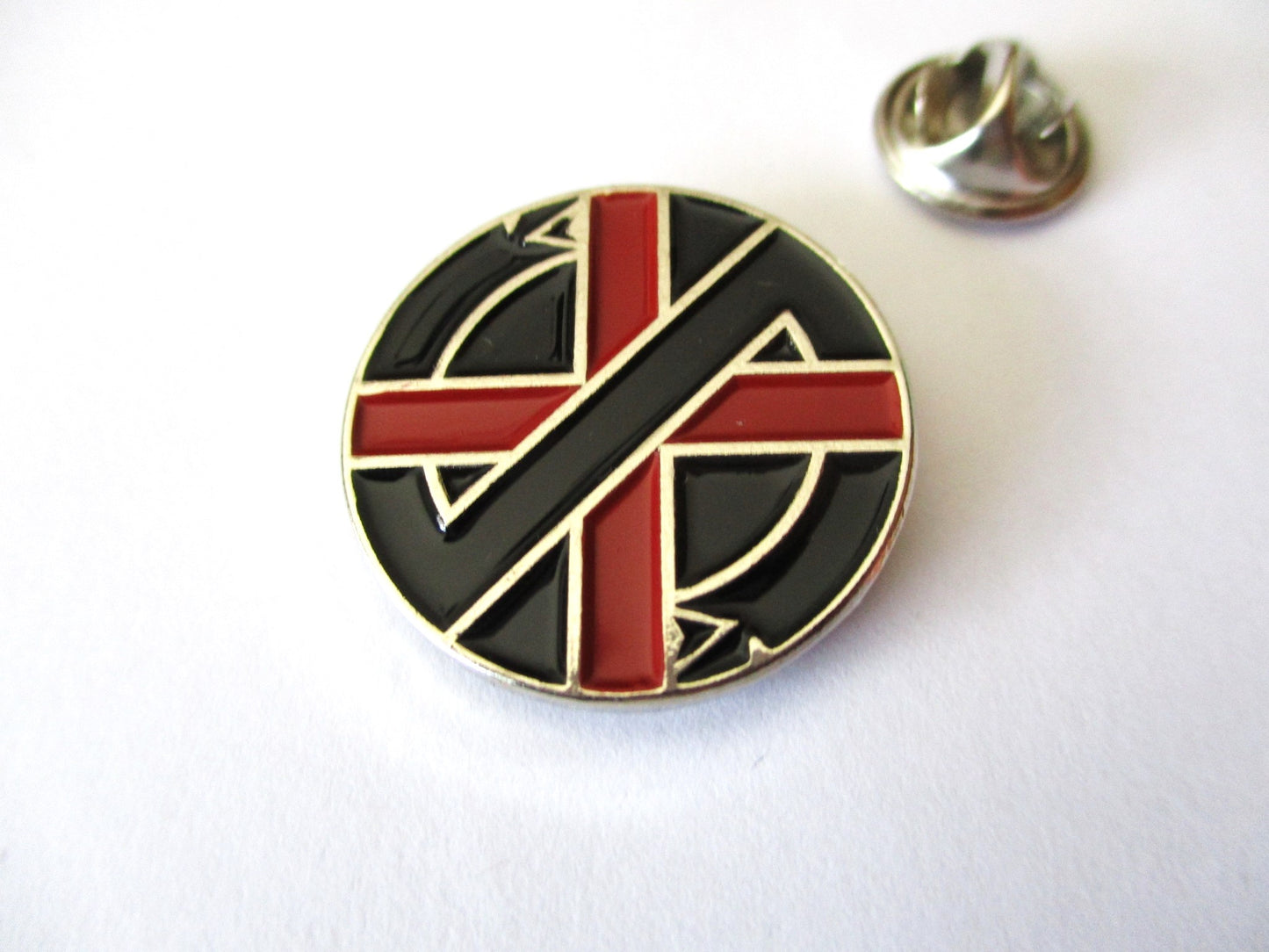 CRASS serpent ANARCHO PUNK METAL BADGE red black