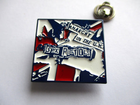 SEX PISTOLS anarchy in the uk PUNK METAL BADGE blue