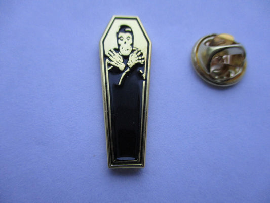 THE MISFITS horror business PUNK METAL BADGE gold