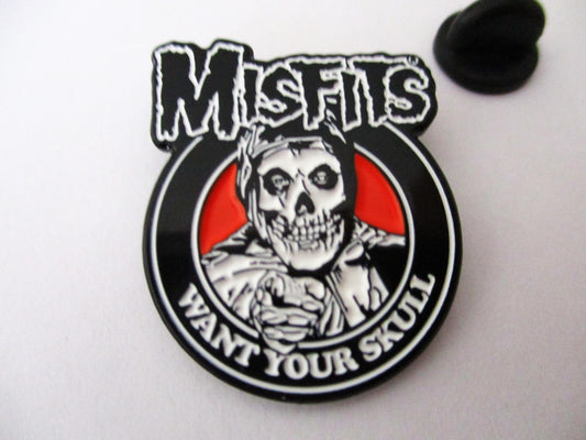 THE MISFITS want your skull horror punk metal badge