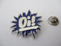 OI! spiked METAL BADGE blue/silver