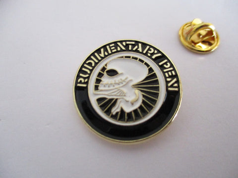 RUDIMENTARY PENI anarcho punk metal badge (gold)