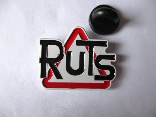 THE RUTS punk metal badge (light grey)