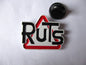 THE RUTS punk metal badge (light grey)