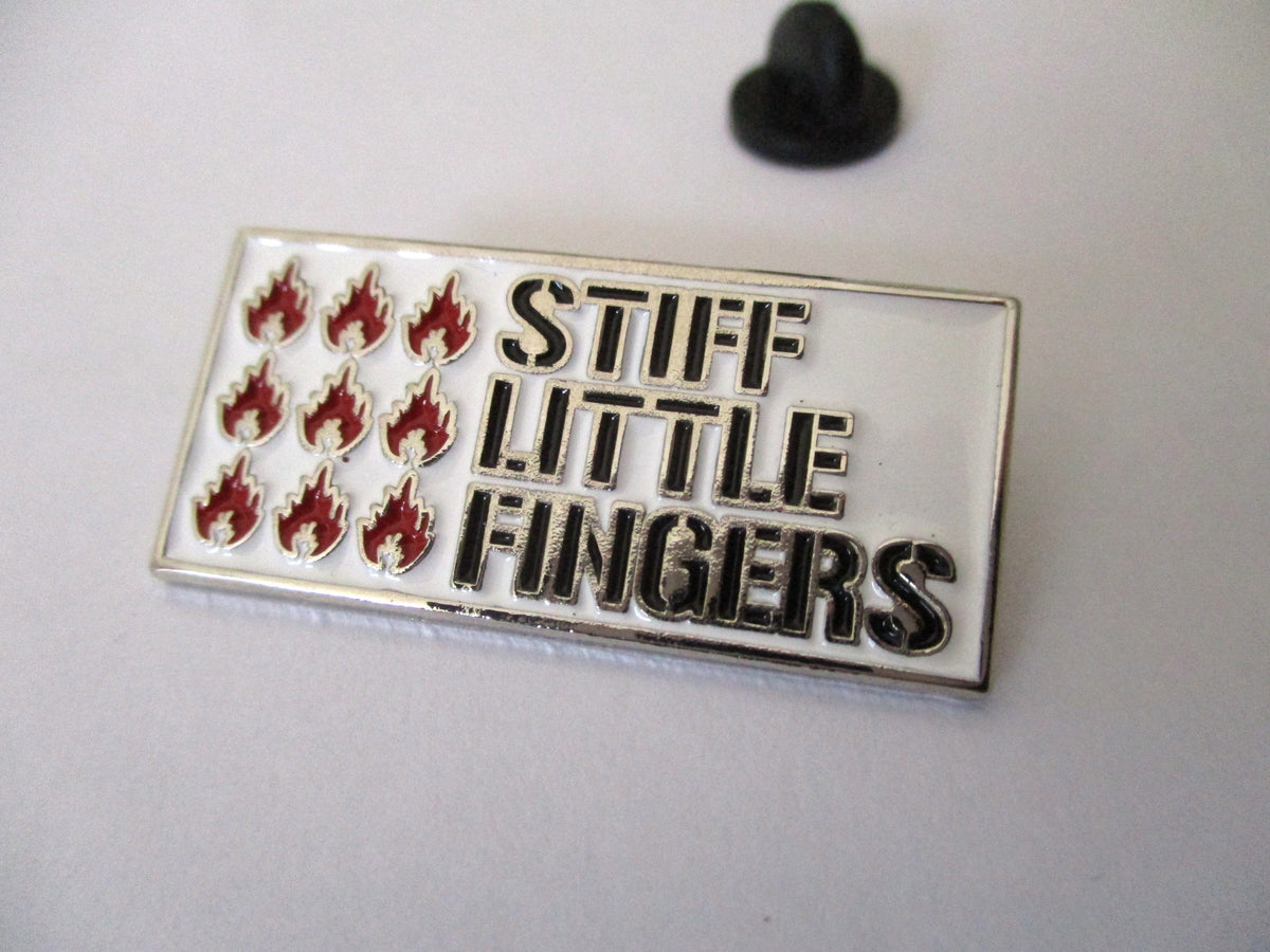 STIFF LITTLE FINGERS PUNK METAL BADGE