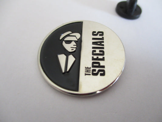 THE SPECIALS silver SKA 2tone METAL BADGE