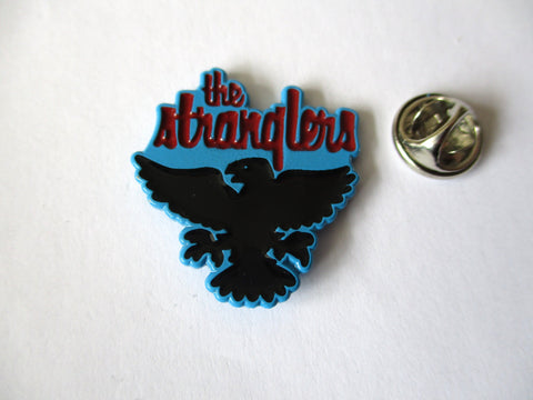 THE STRANGLERS raven PUNK METAL BADGE (blue)