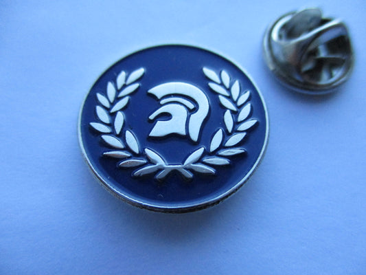 TROJAN LAUREL WREATH OI! SKA METAL BADGE (blue)