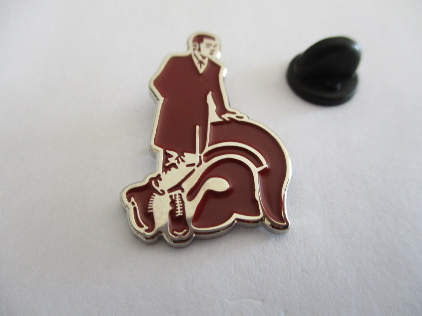 TROJAN SKIN reggae ska metal badge (red)