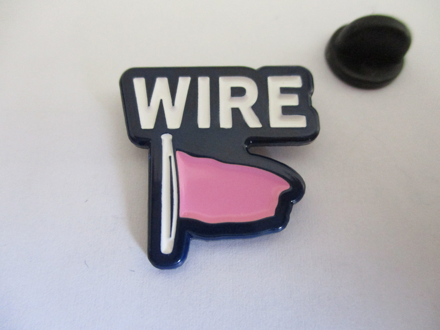 WIRE punk metal badge enamel pin (navy)