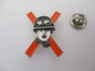 XRAYSPEX polystyrene PUNK METAL BADGE orange