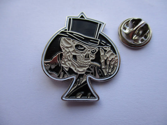 ACE SKULL psychobilly horror PUNK METAL BADGE (large)