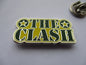 THE CLASH green/yellow logo PUNK METAL BADGE last few