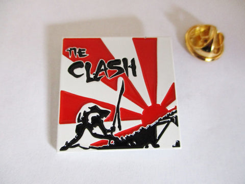 THE CLASH japan calling punk metal badge (White)