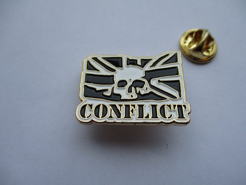 CONFLICT anarcho PUNK METAL BADGE