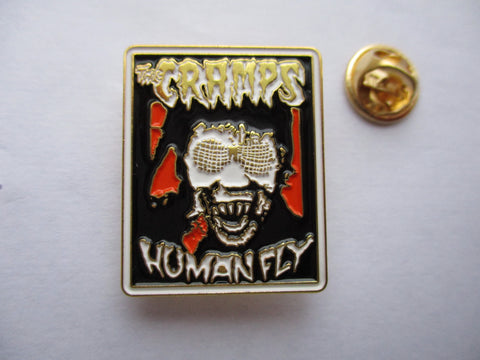 THE CRAMPS human fly psychobilly punk METAL BADGE (gold)