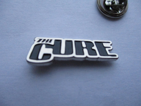 THE CURE post punk METAL BADGE (silver)