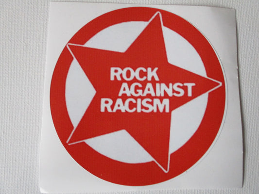 ROCK AGAINST RACISM large red/white  PUNK VINYL STICKER
