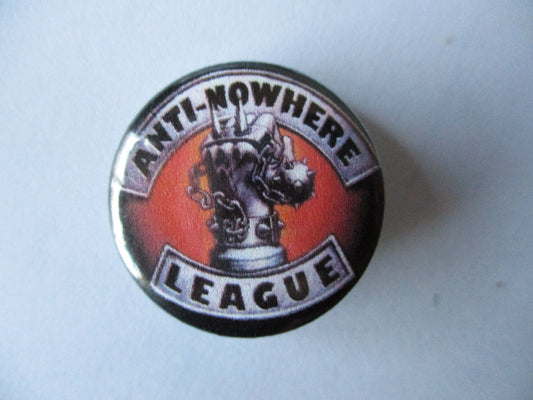 ANTI NOWHERE LEAGUE (new logo) punk badge