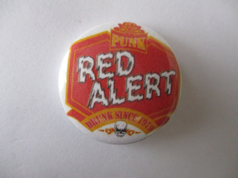 RED ALERT beer label logo punk badge