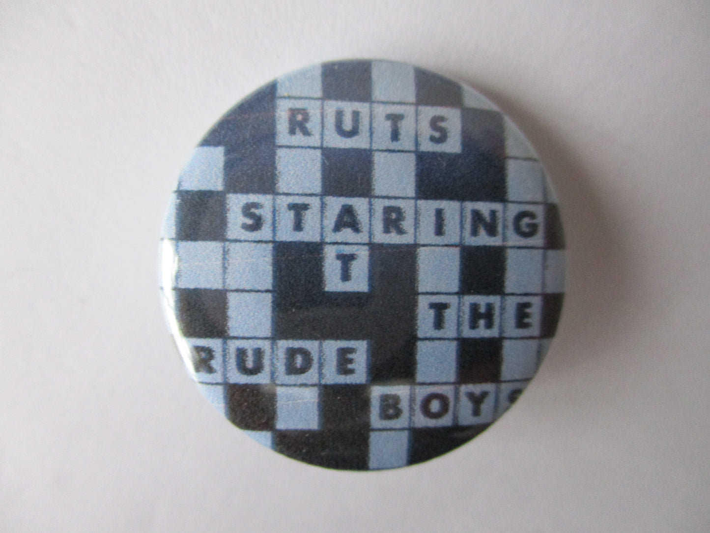 THE RUTS staring at the rude boys punk badge