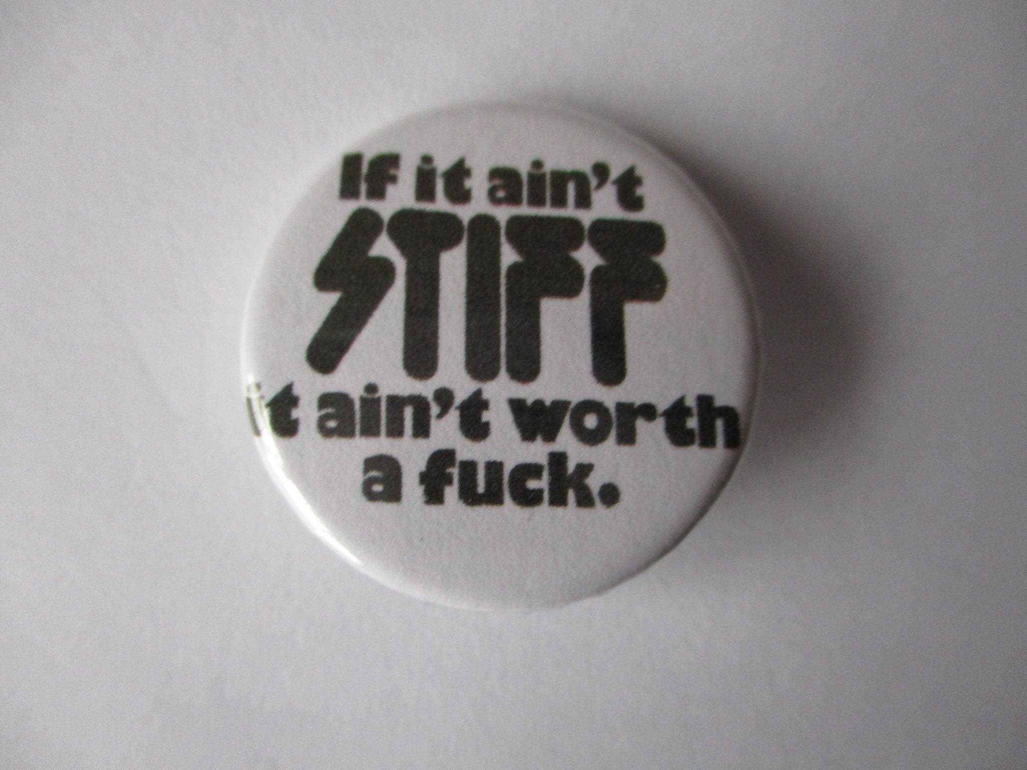 STIFF RECORDS punk badge – Savage Amusement
