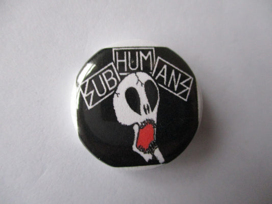 SUBHUMANS skull punk badge