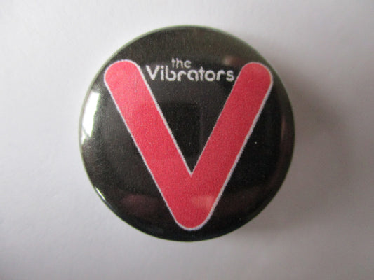 THE VIBRATORS pink logo punk badge