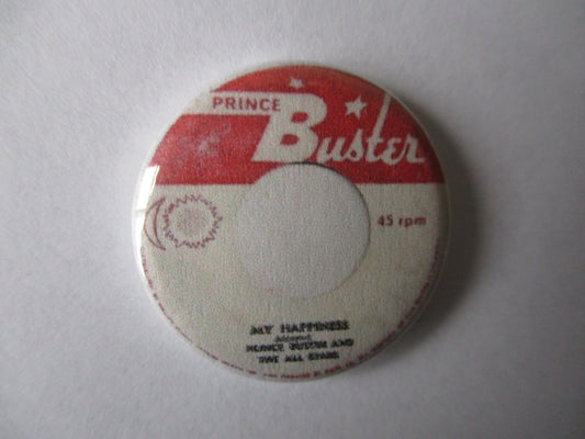 PRINCE BUSTER red/white label ska badge (Discoloured/last one)