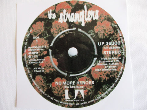 THE STRANGLERS no more heroes (single art) LARGE VINYL STICKER