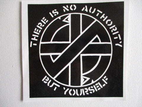 CRASS there is no authority PUNK VINYL STICKER