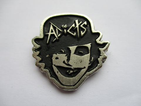 THE ADICTS rustic punk metal badge - last one