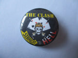 THE CLASH punk badge ( Various designs - 60p each )