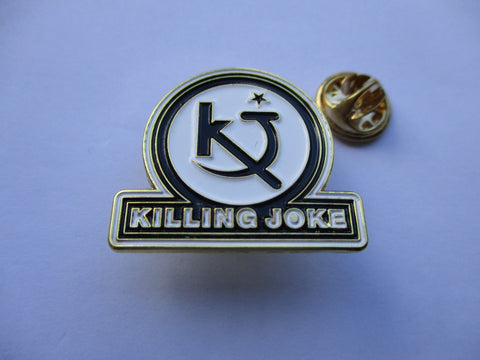 KILLING JOKE logo POST PUNK METAL BADGE (gold)